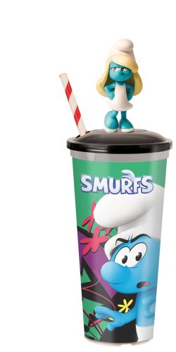 A hupikék törpikék pohár figurával