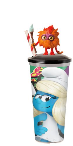 A hupikék törpikék pohár figurával