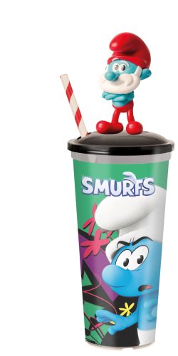 A hupikék törpikék pohár figurával