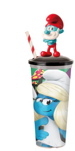 A hupikék törpikék pohár figurával