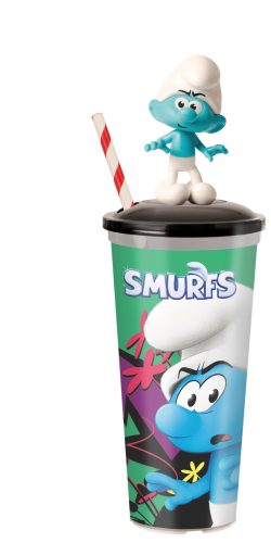 A hupikék törpikék pohár figurával