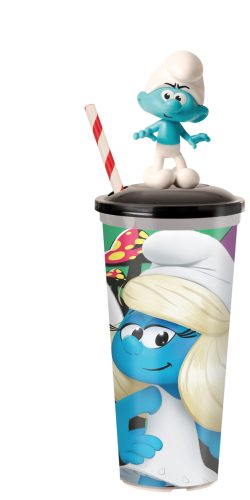 A hupikék törpikék pohár figurával